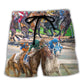 Horse Riding Eat Sleep Ride Repeat Beach Shorts For Beach Days And Casual Travel