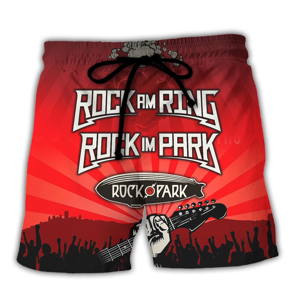 Red Rock Music Beach Shorts For Resort Getaways And Leisure And Relaxation