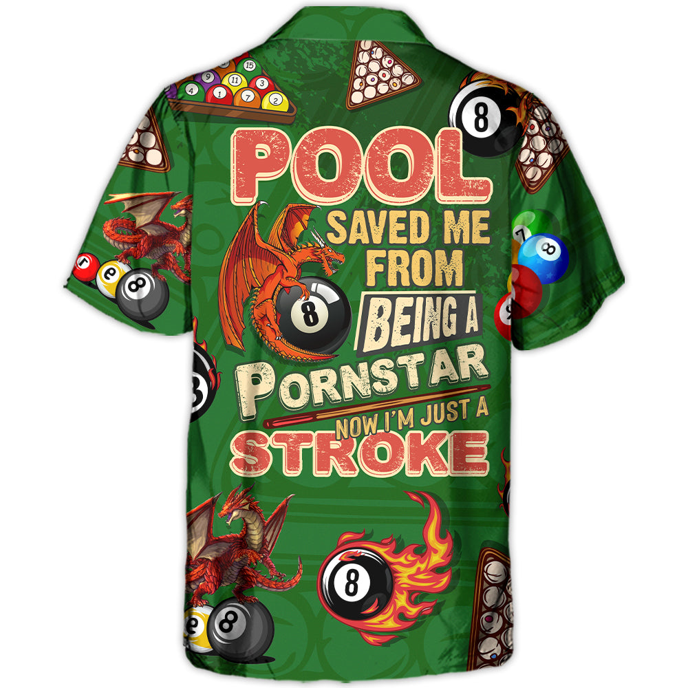 Dragon Billiard Pool Stroke Hawaiian Shirt Artwork View For Weekend Travel And Beach Style