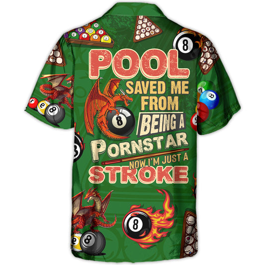 Dragon Billiard Pool Stroke Hawaiian Shirt Artwork View For Weekend Travel And Beach Style