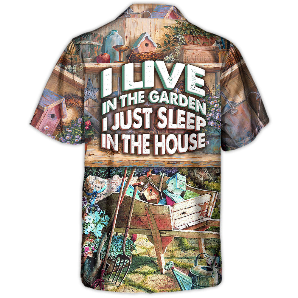 Vintage Gardening Garden Hawaiian Shirt Detailed Pattern View For Tropical Vacations