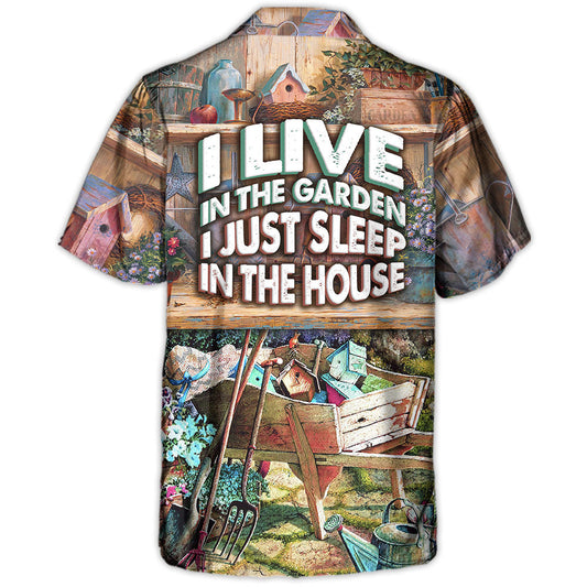 Vintage Gardening Garden Hawaiian Shirt Detailed Pattern View For Tropical Vacations