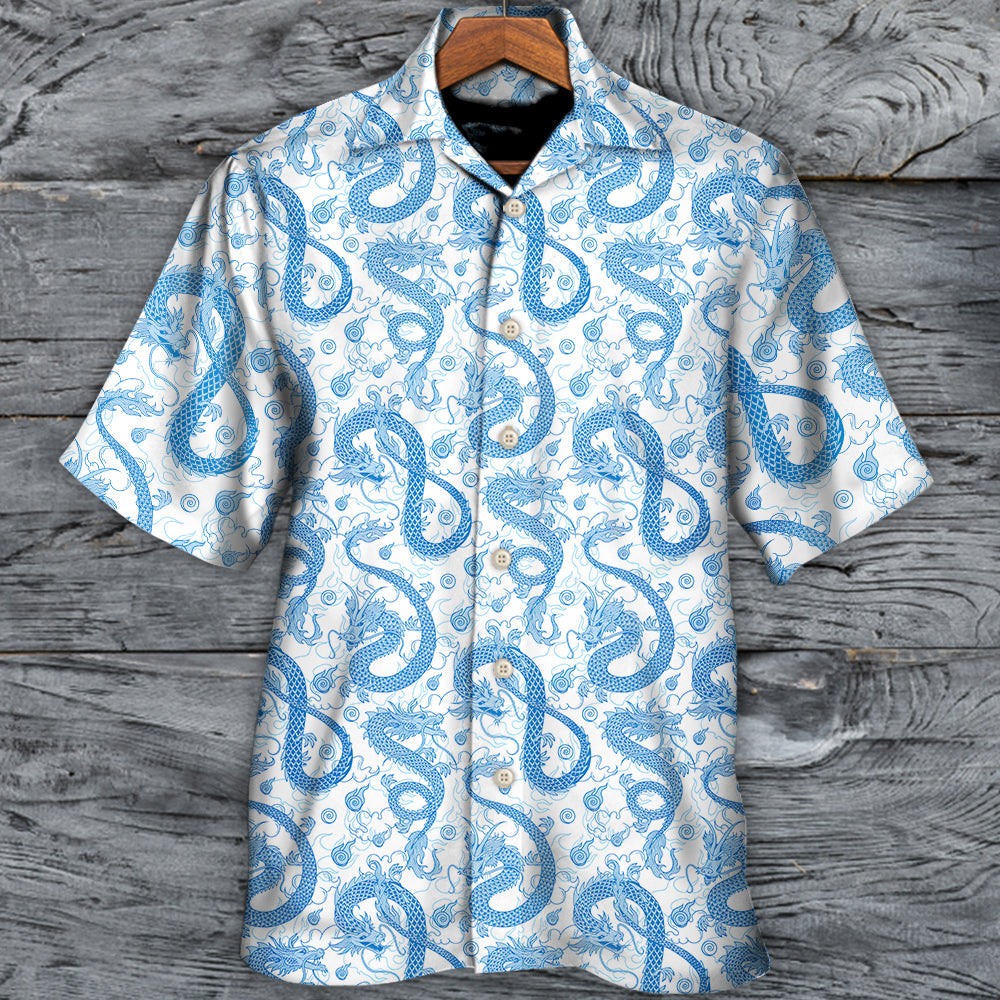 Fantasy Role Dragon Hawaiian Shirt For Summer Vacation, Beach Travel, And Casual Wear