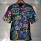 Neon Easter And Rabbit Hawaiian Shirt With All Over Print For Beach Vacations Casual Parties And Warm Weather Style