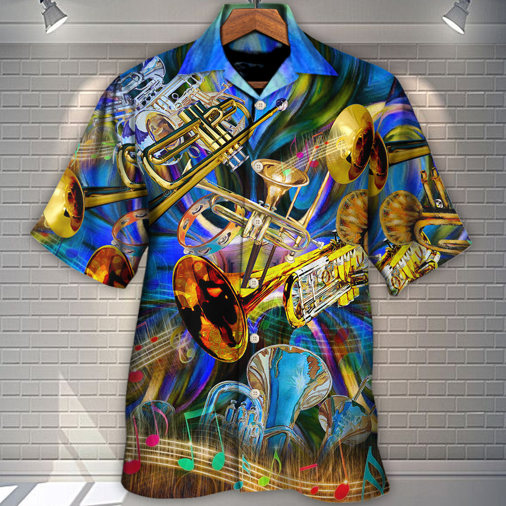 Music Trumpet Fail Day Hawaiian Shirt Artwork View For Weekend Travel And Beach Style