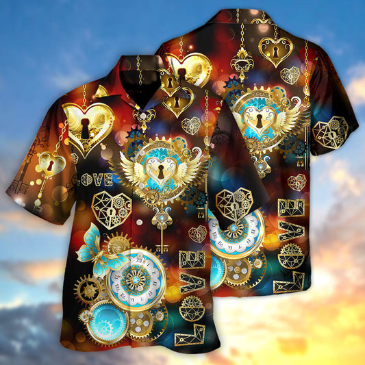 Magic Heart Steampunk Hawaiian Shirt For Creative Spirits Tropical Events And Relaxed Vacation Style