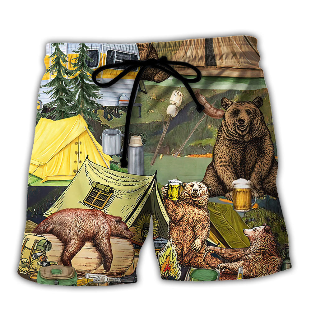 Camping Beach Shorts For Oceanfront Escapes And Bright Seasonal Outfits