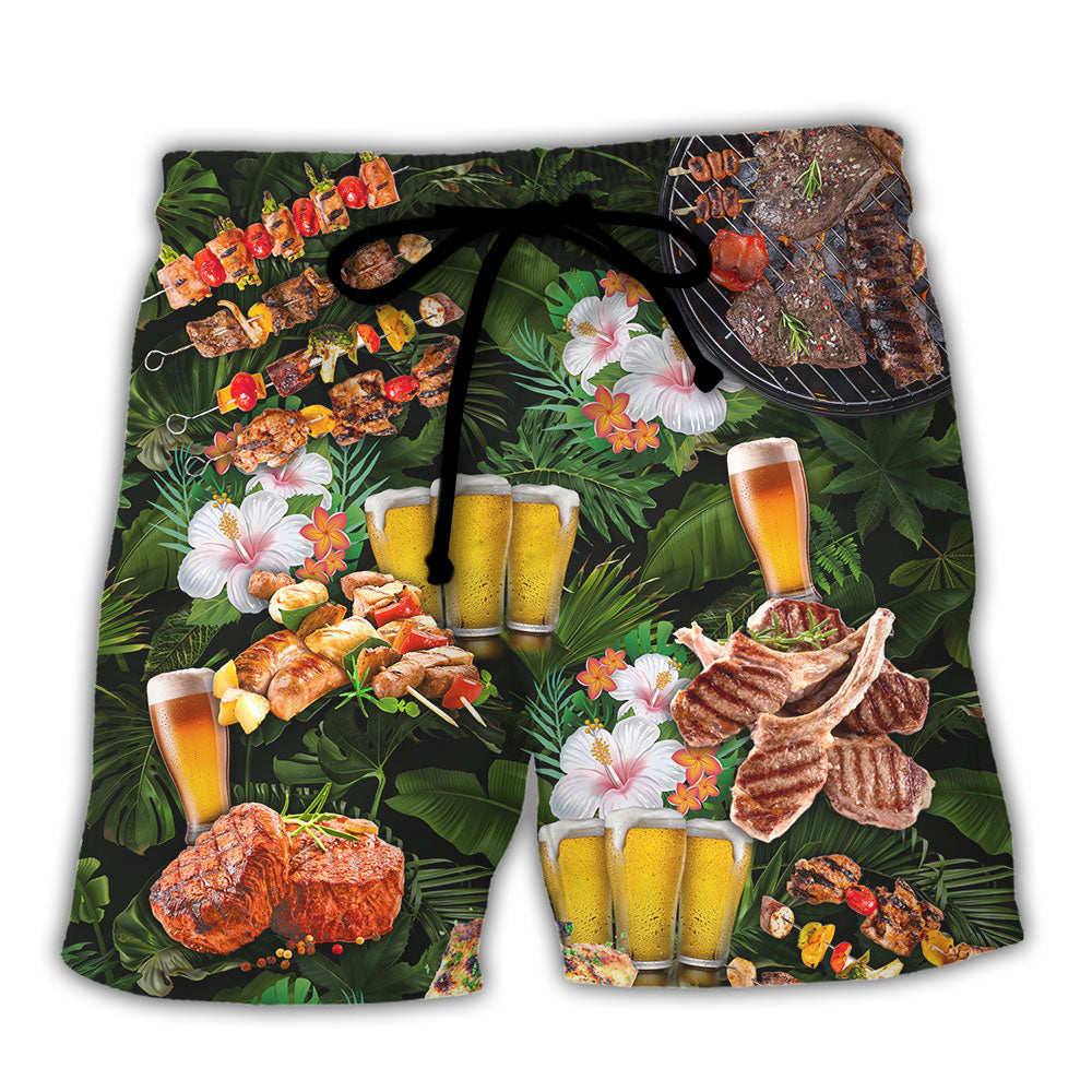 BBQ Taste My Meat You'll Want To Swallow Funny Beach Shorts For Sunny Outdoor Celebrations