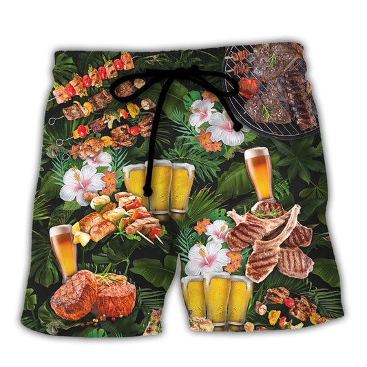 BBQ Food Beach Shorts For Island Getaways And Weekend Casual Style