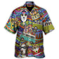 Dogs Hawaiian Shirt Artwork Detail For Resort Trips And Outdoor Activities