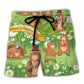 Floral Groundhog Day Beach Shorts For Tropical Holidays And Travel Ready Comfort