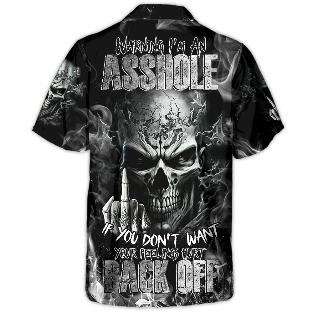 Gothic Skull Graphic Hawaiian Shirt Pattern Detail For Outdoor Gatherings