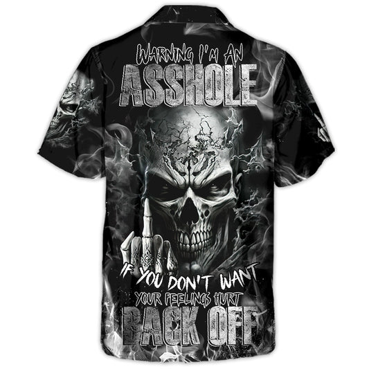 Gothic Skull Graphic Hawaiian Shirt Pattern Detail For Outdoor Gatherings