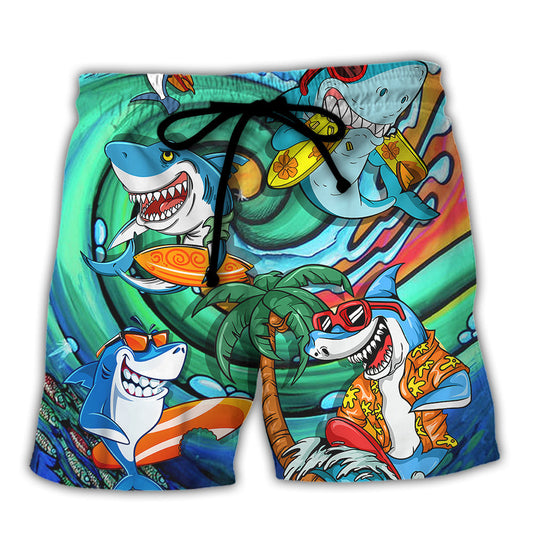 Surfing Shark Life Is Simple Just Add Water Surf Beach Shorts For Ocean Lover Vacation Wear