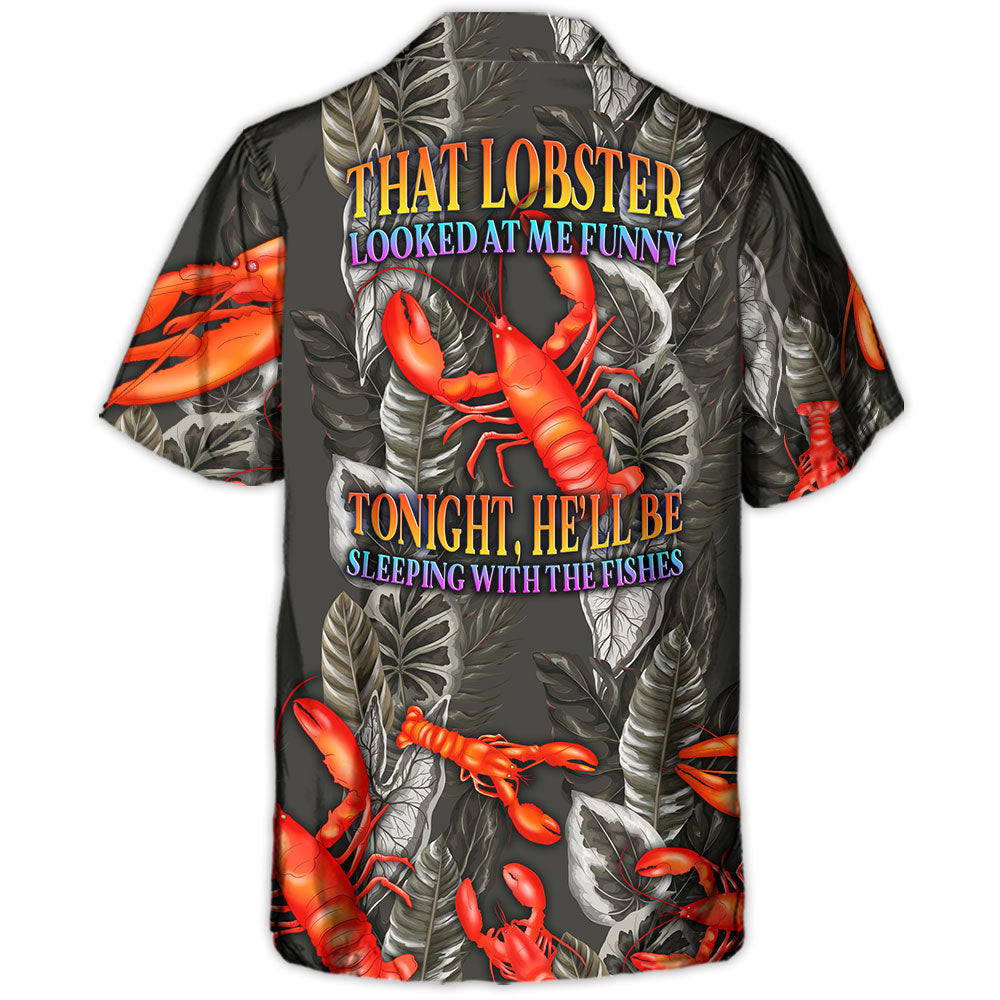 Tropical Funny Lobster Hawaiian Shirt Tropical Styling View For Coastal Travel