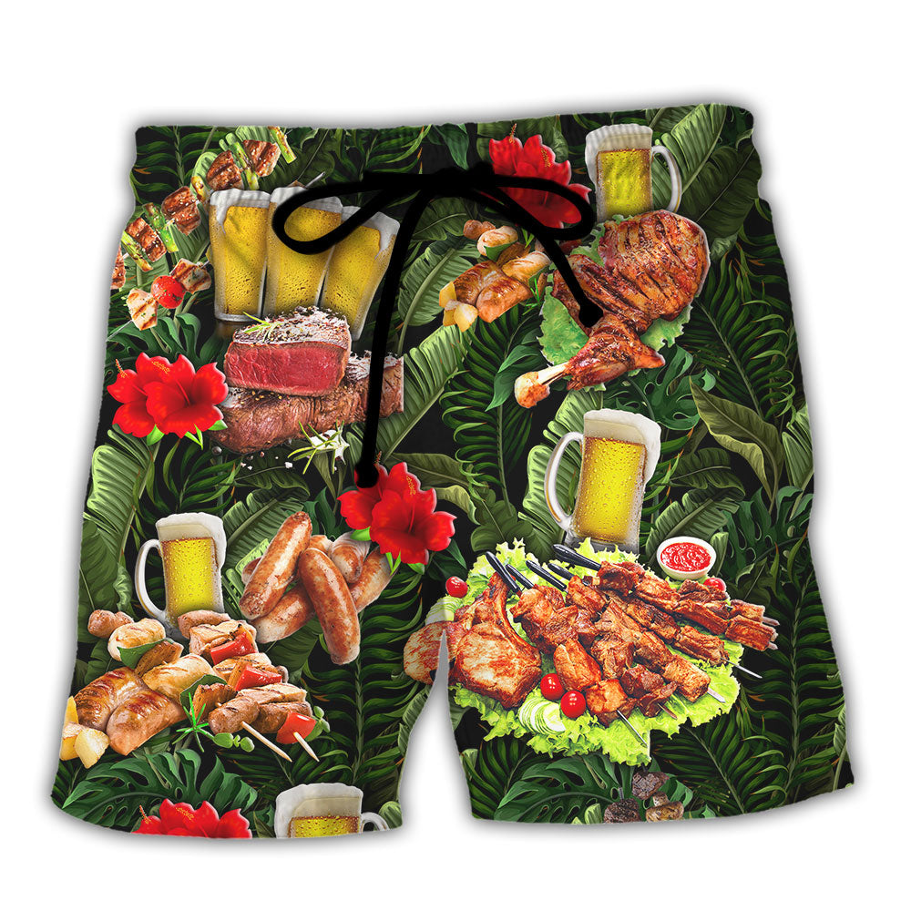 BBQ Beer Beach Shorts For Island Getaways And Relaxed Casual Wear