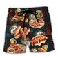 BBQ Cow Pig Chicken Walk Into A BBQ Funny Grill Beach Shorts For Sunny Outdoor Celebrations