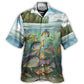 Coastal Fishing Activity Hawaiian Shirt Pattern Detail For Tropical Vacations