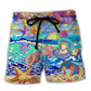 Coastal Seashell Beach Shorts For Weekend Travel And Relaxed Casual Wear