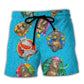 Coastal Sunshine Cat Sunbathing Sun-Kissed Beach Shorts For Beach Days And Weekend Casual Style