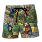 Camping Bear Beer Beach Shorts For Oceanfront Escapes And Weekend Casual Style