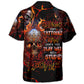 Skull Tattooed Hawaiian Shirt Print Closeup For Weekend Trips