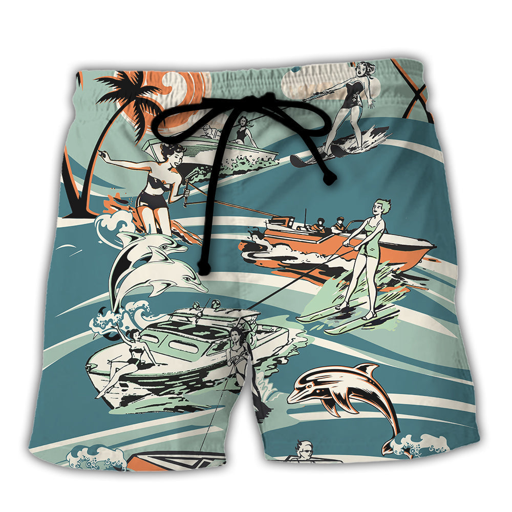 Water Skiing Beach Shorts For Poolside Relaxation, Tropical Escapes, And Versatile Outdoor Wear
