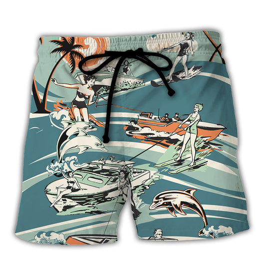 Water Skiing Beach Shorts For Poolside Relaxation, Tropical Escapes, And Versatile Outdoor Wear