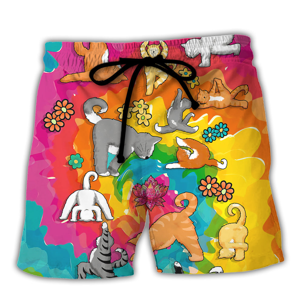 Yoga Cat Inhale The Good Exhale The Nonsense Beach Shorts For Sports Fan Vacation Wear