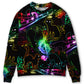 Black Cat Magical Light Music Notes Sweater For Holidays Parties And Comfortable Everyday Wear