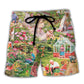 Botanical Floral Vintage Gardening Beach Shorts For Coastal Adventures And Versatile Outdoor Wear
