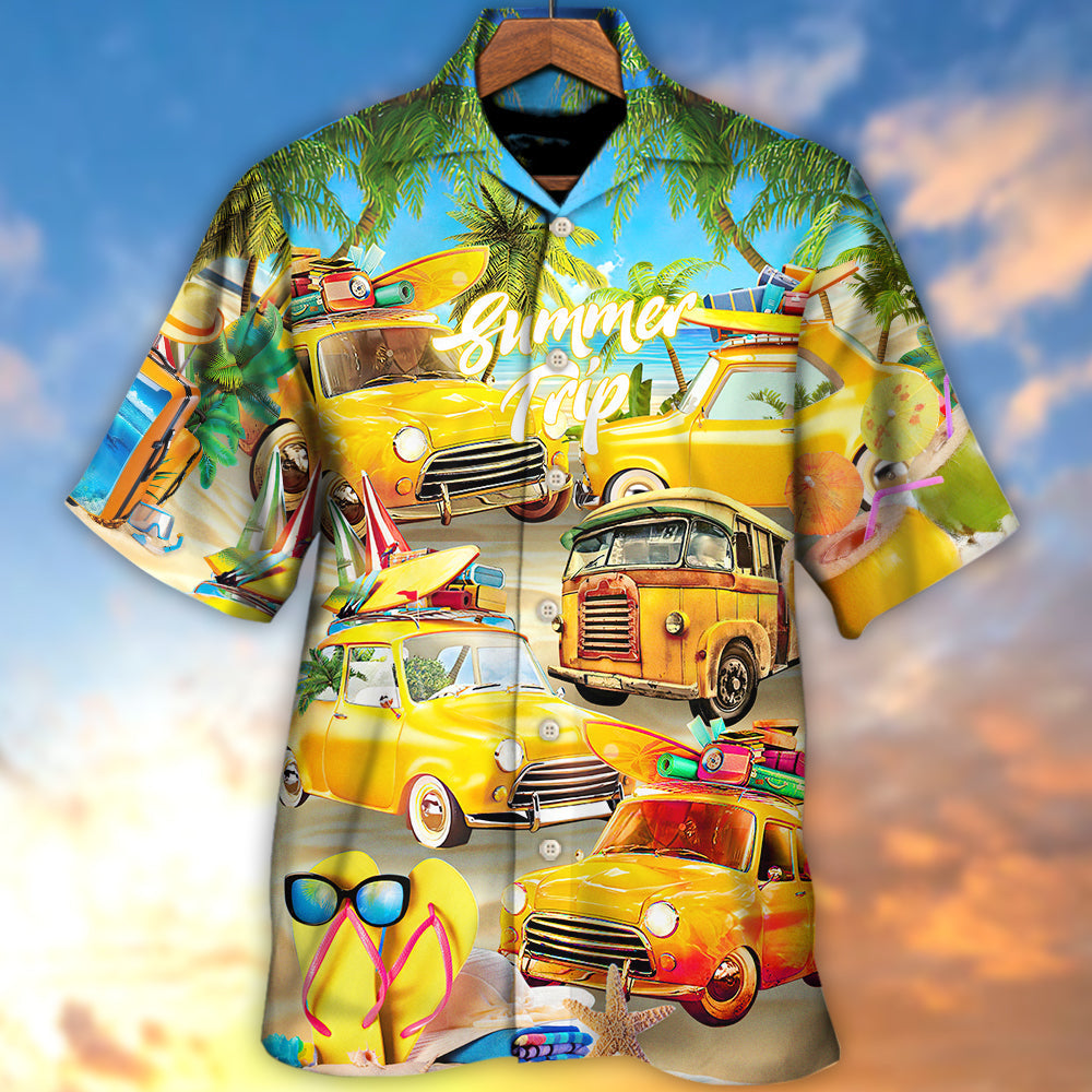Ocean Summer Classic Car Hawaiian Shirt With All Over Print For Resort Travel Summer Outings And Casual Gatherings