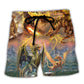Dragon Battle Defend Territory Art Beach Shorts For Distinctive Warm Weather Style