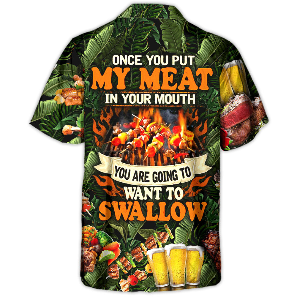 Funny Barbecue BBQ Grill Food Hawaiian Shirt All Over Print Detail For Resort Wear