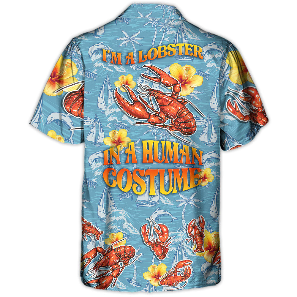 Lobster Costume Hawaiian Shirt Artwork View For Weekend Travel And Beach Style