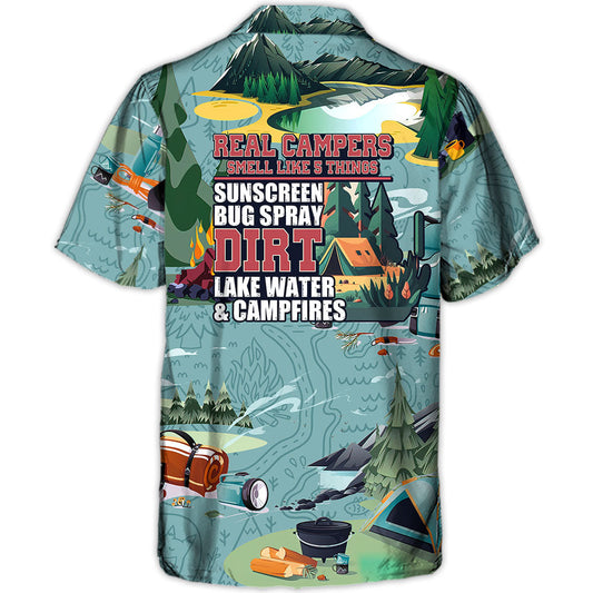 Camping Campers Smell Hawaiian Shirt Artwork View For Island Holidays