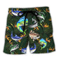 Fishing Wild River Big Bass Calling Adventure Beach Shorts For Game Day Getaways