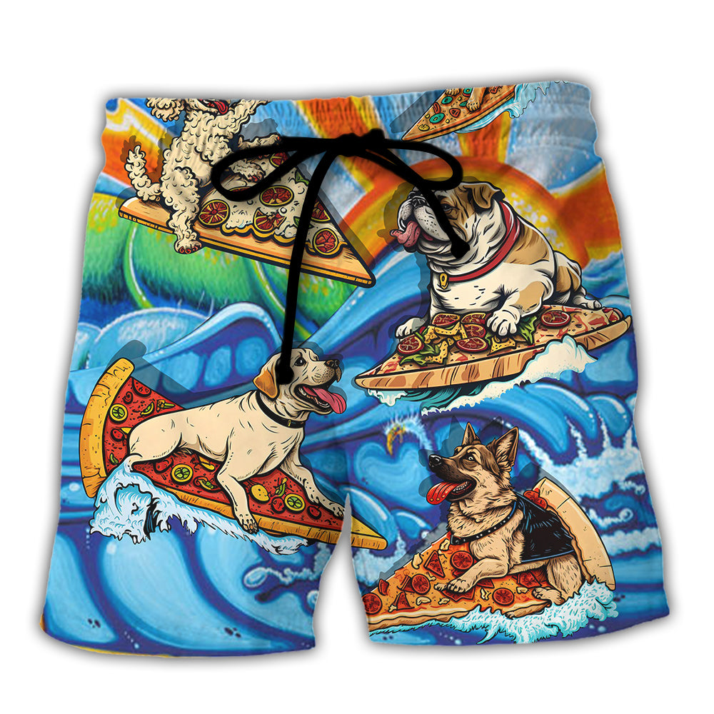 Surfing Dog Beach Shorts For Holiday Cruises And Relaxed Casual Wear