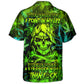 Vintage Skull Artwork Hawaiian Shirt Detailed Pattern View For Casual Outings