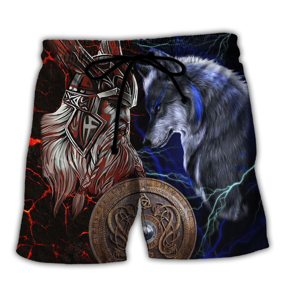 Viking Victory Colorful Art Beach Shorts For Fantasy Fan Beach Days