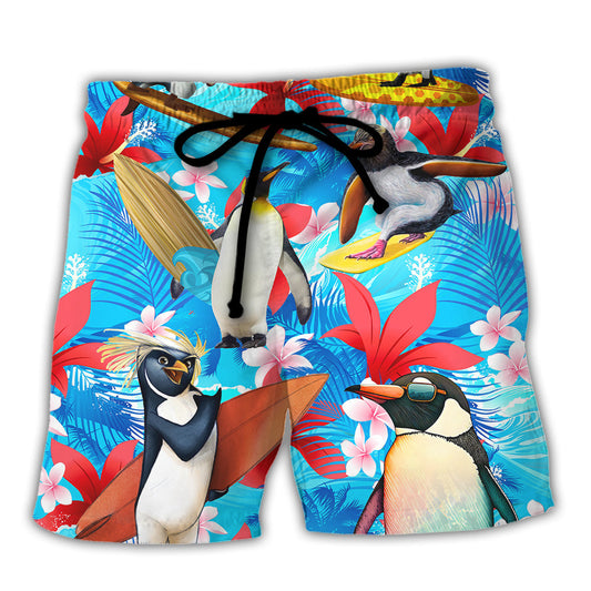Surfing Penguin Beach Shorts For Beach Days And Travel Ready Comfort