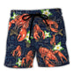 Tropical Lobster Beach Shorts For Summer Vacations And Relaxed Casual Wear