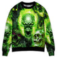 Green Skull Fearless Spirit Sweater For Casual Wear Parties And Thoughtful Gifting