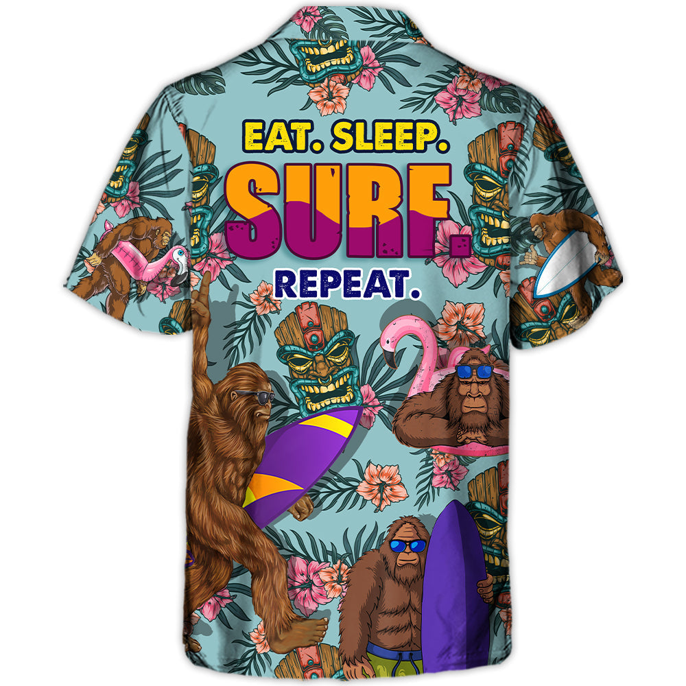 Funny Surfing Bigfoot Surf Hawaiian Shirt Resort Outfit View For Thoughtful Gifting