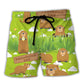 Floral Groundhog Day Garden Beach Shorts For Holiday Cruises And Versatile Outdoor Wear