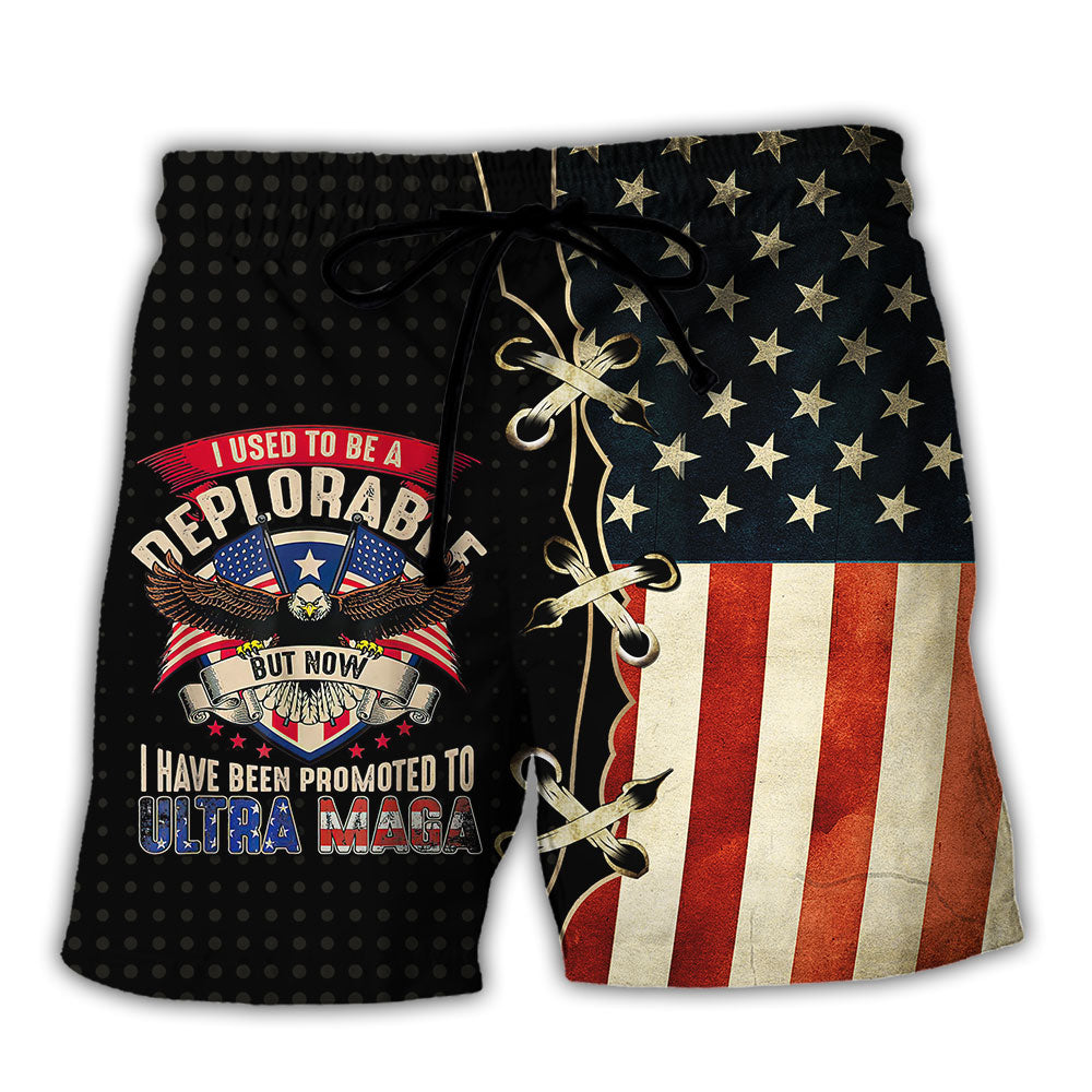 America Vintage Quote Graphic Beach Shorts For Independence Day Vacation Wear