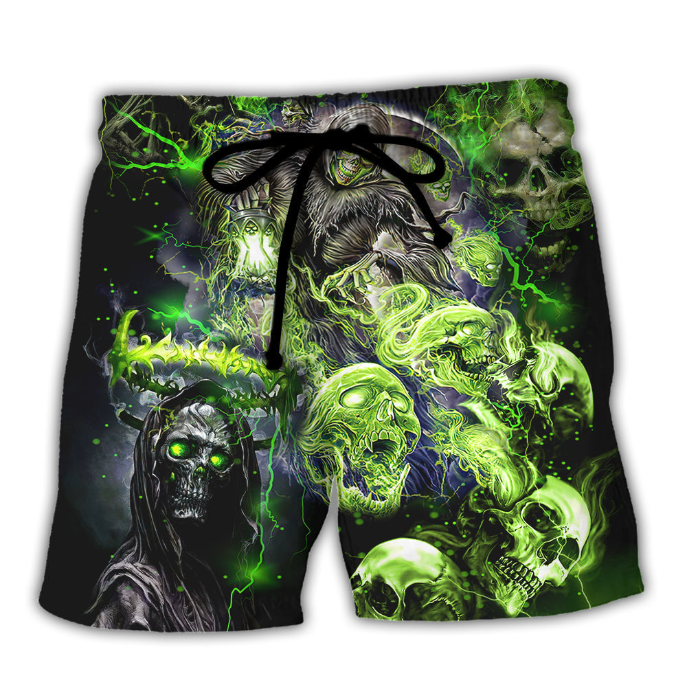 Skull Beach Shorts For Summer Vacations And Comfortable Daily Use