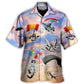 Parasailing Cat Hawaiian Shirt Creative Print View For Casual Outings