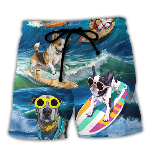 Coastal Surfing Dog Beach Shorts For Poolside Relaxation And Leisure And Relaxation