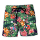 Golf Flamingo Playing Golf Talk Birdie To Me Beach Shorts For Resort Trips And Poolside Style